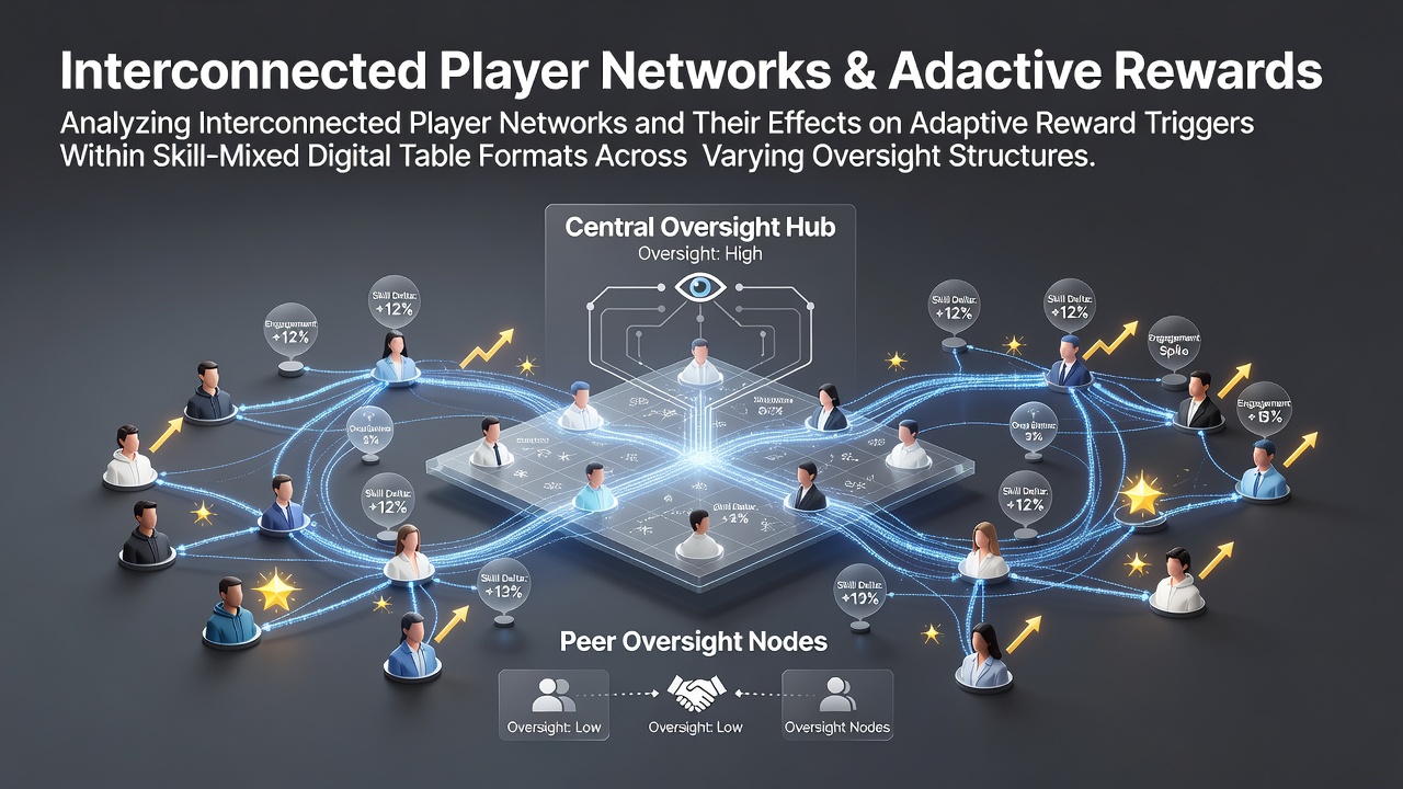 Network visualization showing interconnected player nodes in digital table games with reward flow indicators